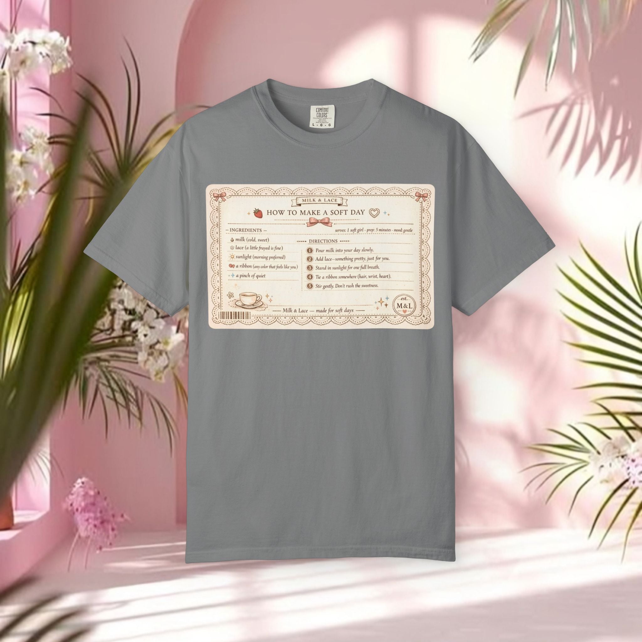 Vintage Tea-Recipe T-Shirt — "How to Make a Soft Day" Aesthetic Tee