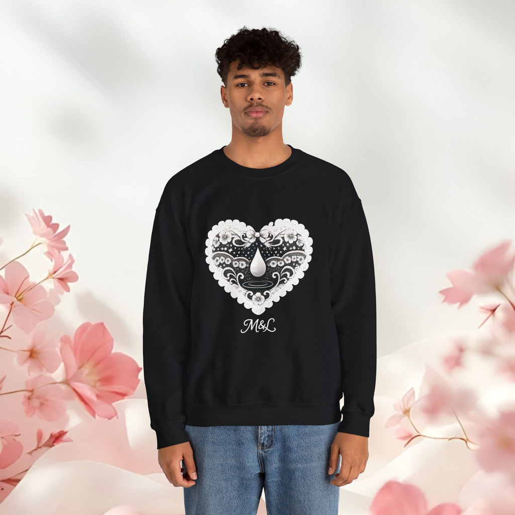 Lace Heart Graphic Sweatshirt