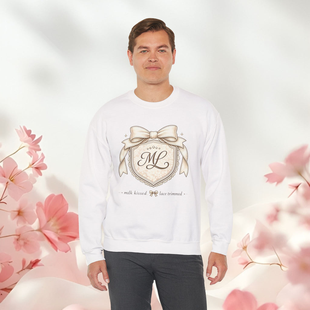 Vintage Cream Monogram Crewneck Sweatshirt