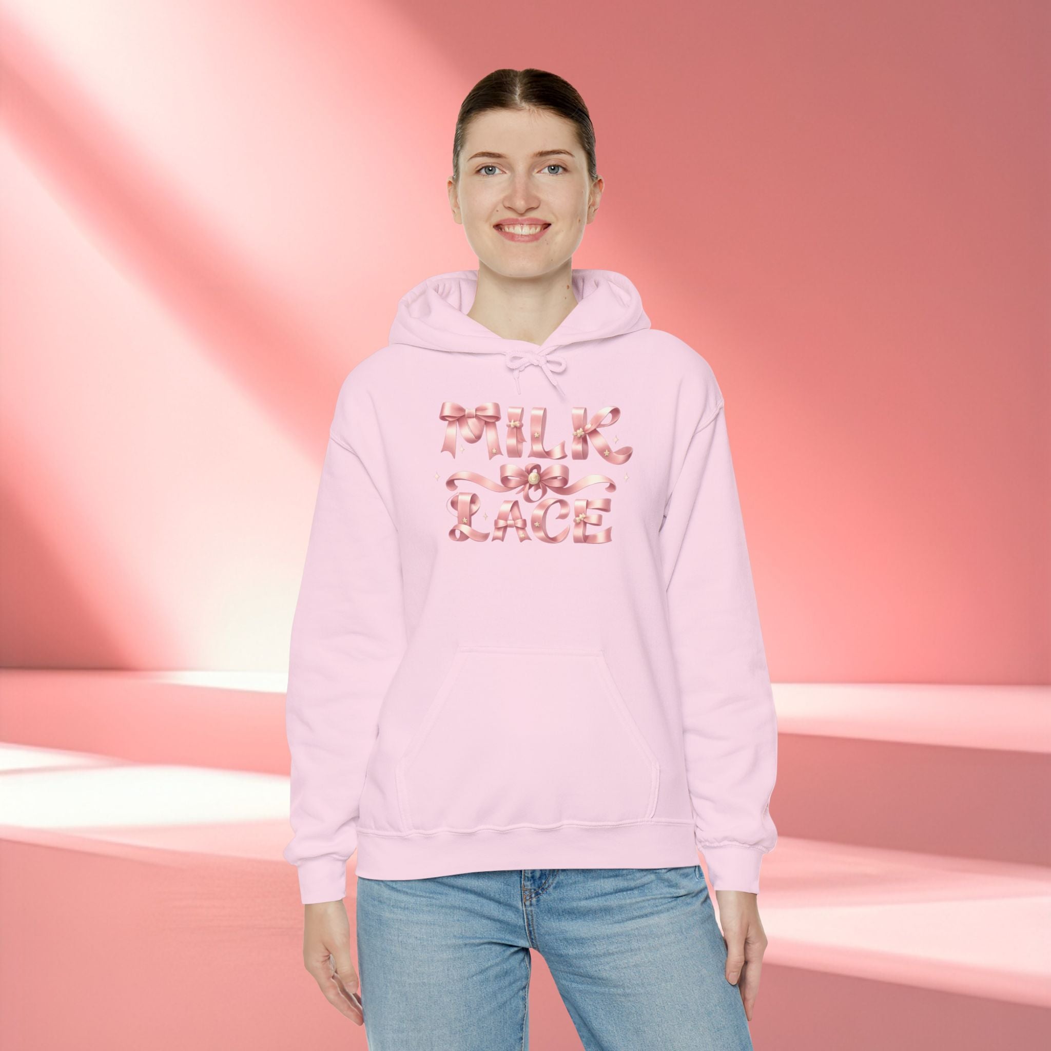 Floral Feminine Typography Hoodie — Feminine Floral Script Hooded Sweatshirt