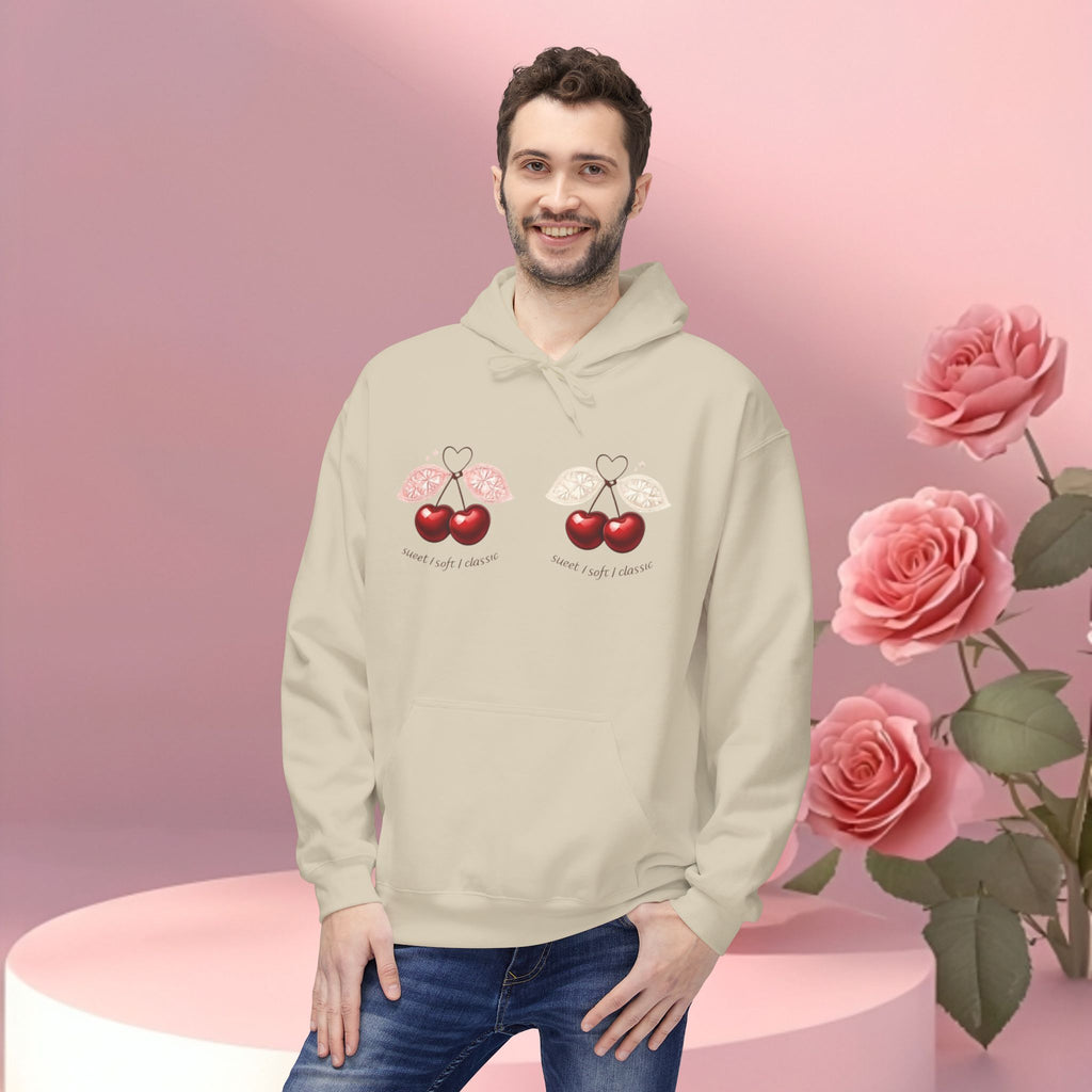 ''sueet / soft / delicate'' — Cherry Graphic Fleece Hoodie