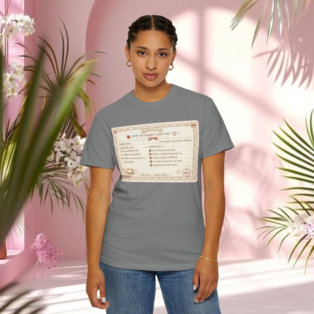Vintage Tea-Recipe T-Shirt — "How to Make a Soft Day" Aesthetic Tee