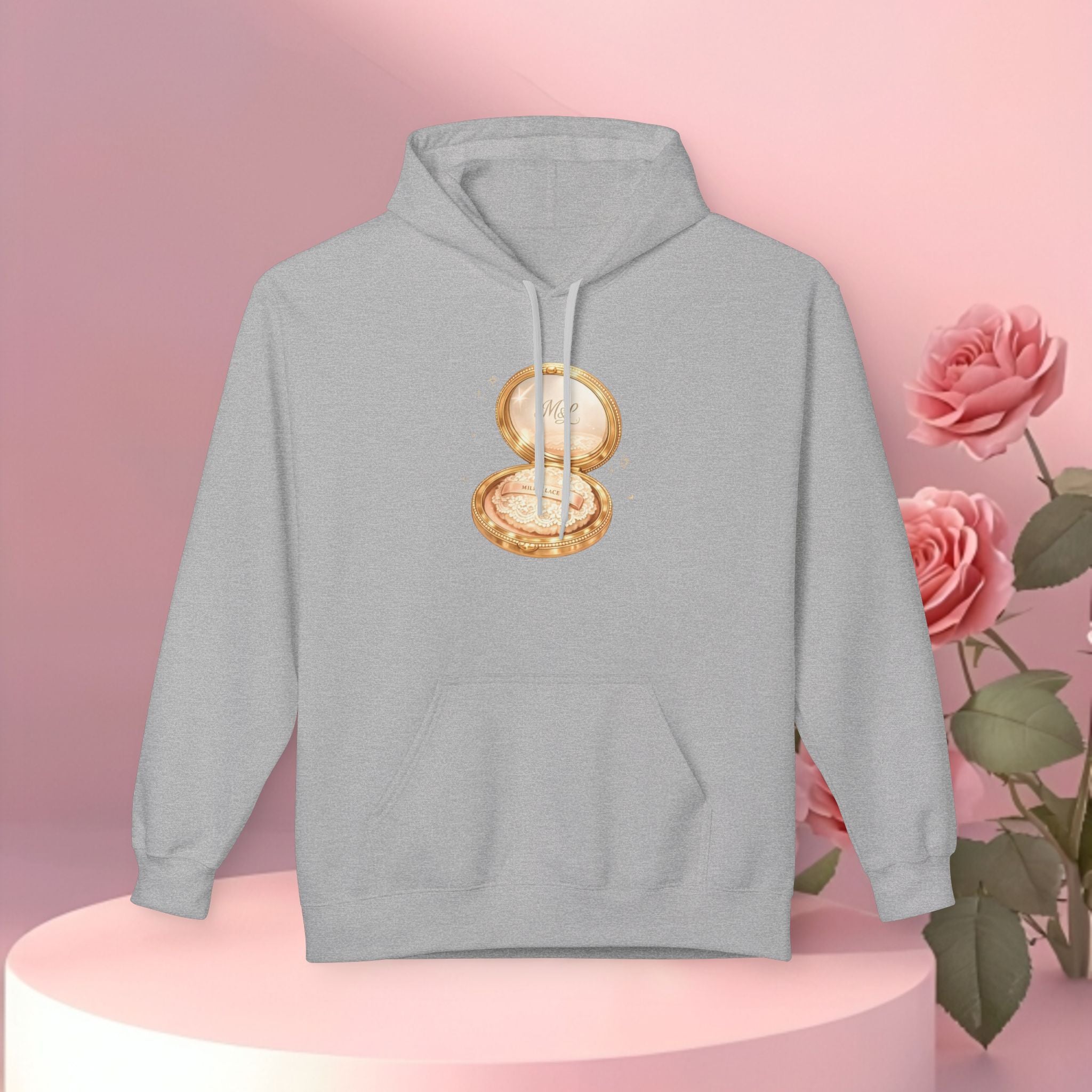 Gold Minimal Graphic Hoodie — Clean Metallic Accent Fleece
