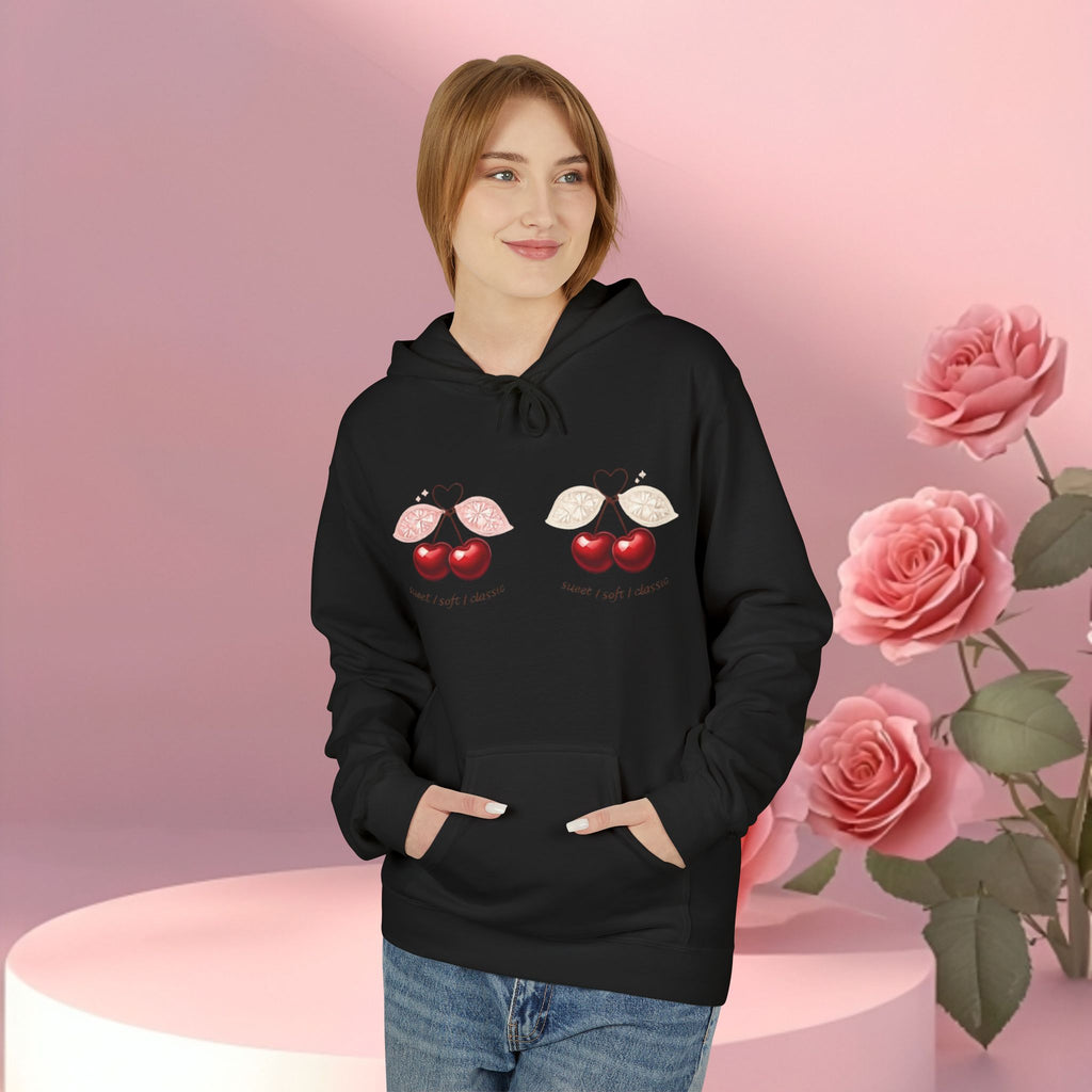 ''sueet / soft / delicate'' — Cherry Graphic Fleece Hoodie