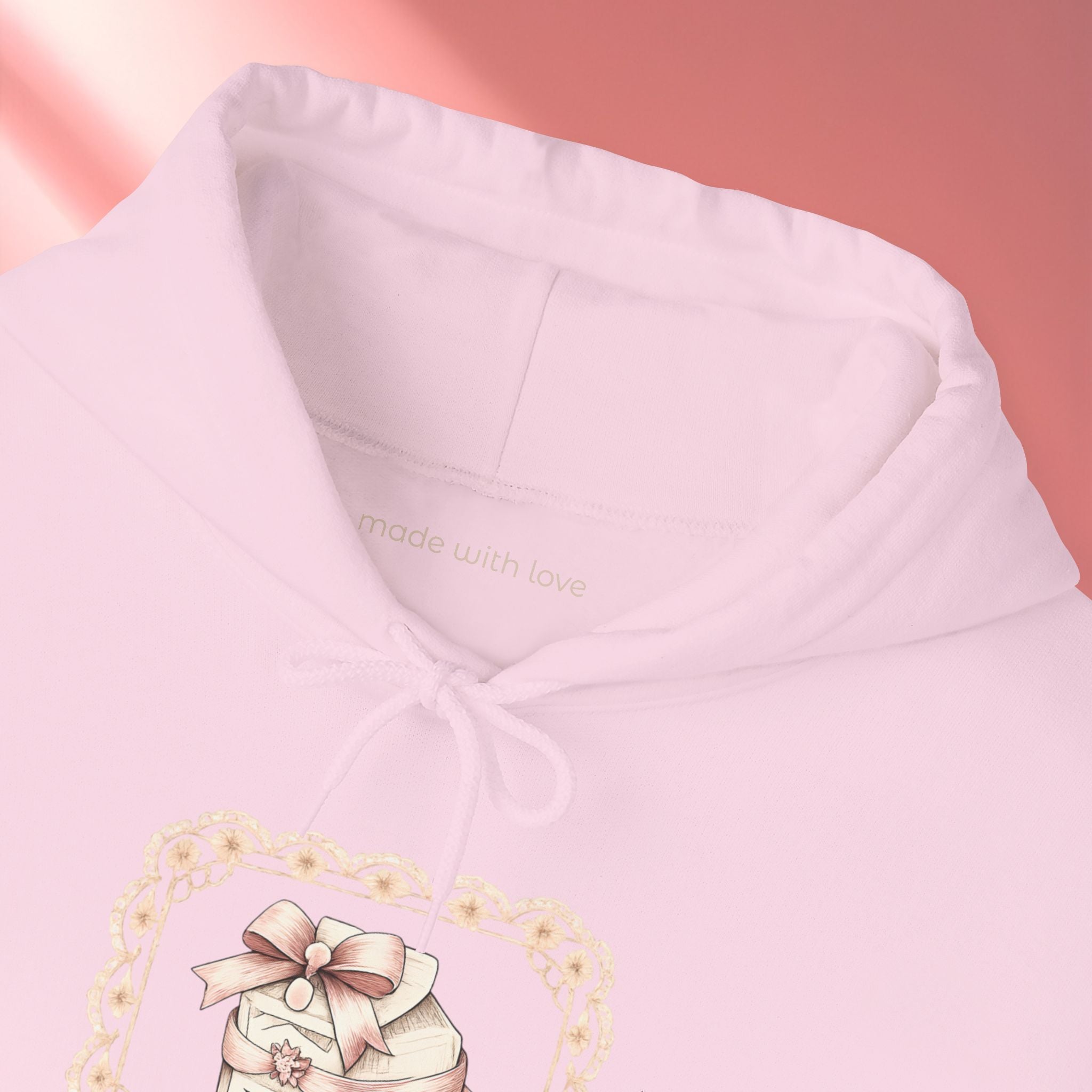 Pink Vintage Feminine Hoodie — Retro Feminine Pink Sweatshirt