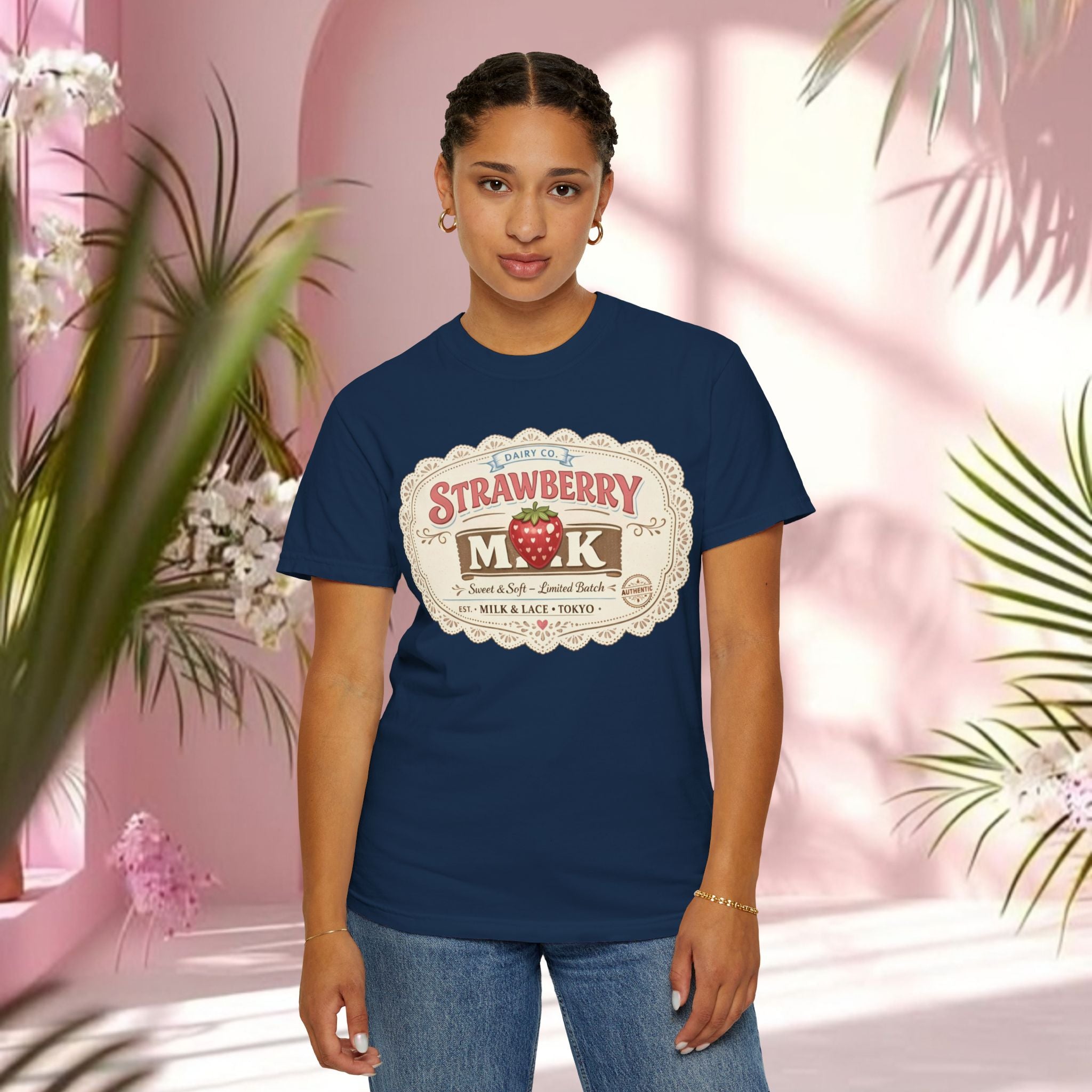 Strawberry Milk Vintage Label T-Shirt