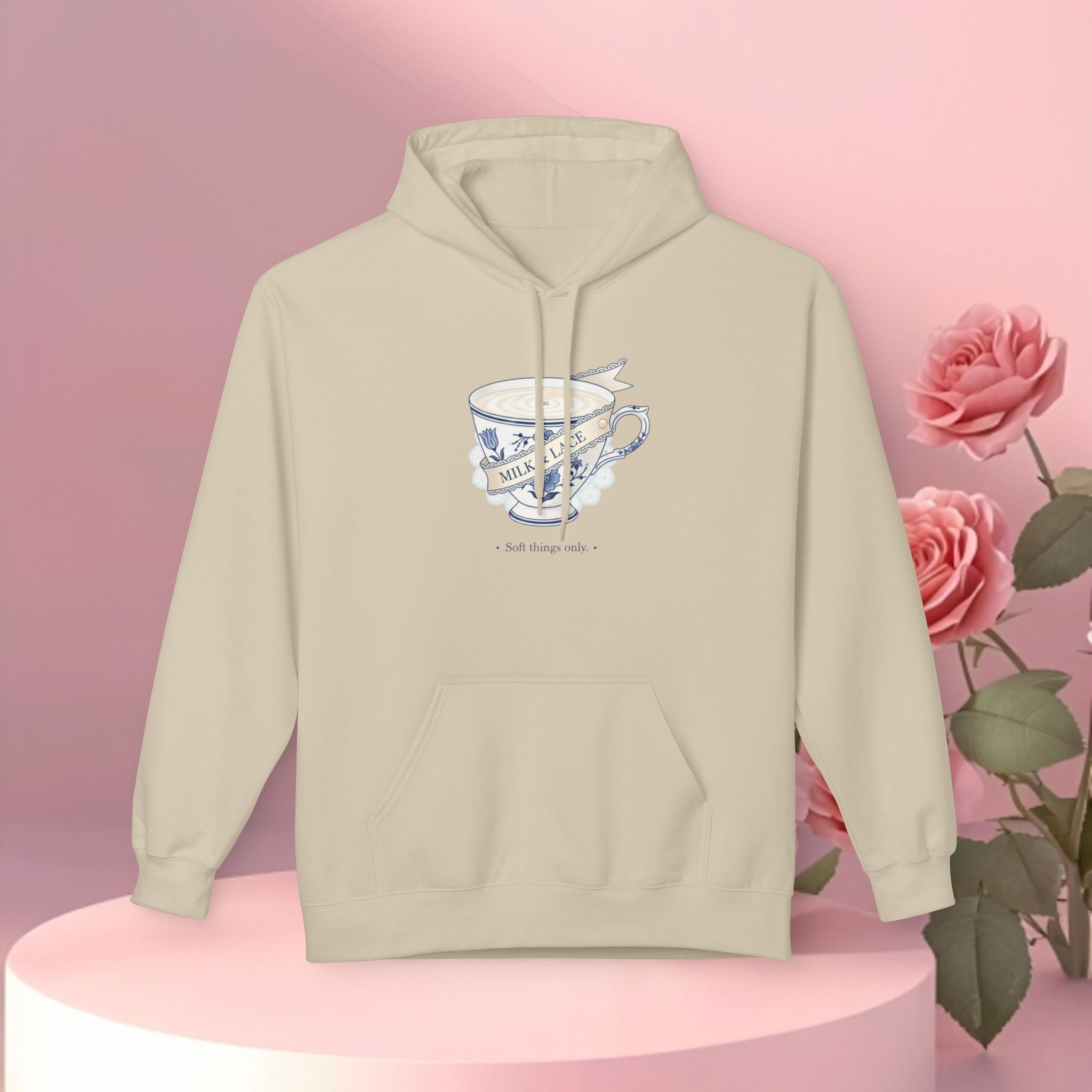 Hoodie — Vintage Teacup 'Milk Tastes Best With Good Girls' Cozy Graphic