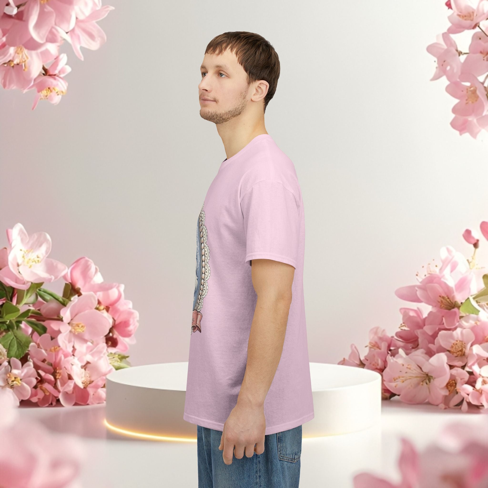 Cute Girly Cat T-Shirt — Soft Pastel Cat Graphic Tee for Cat Lovers