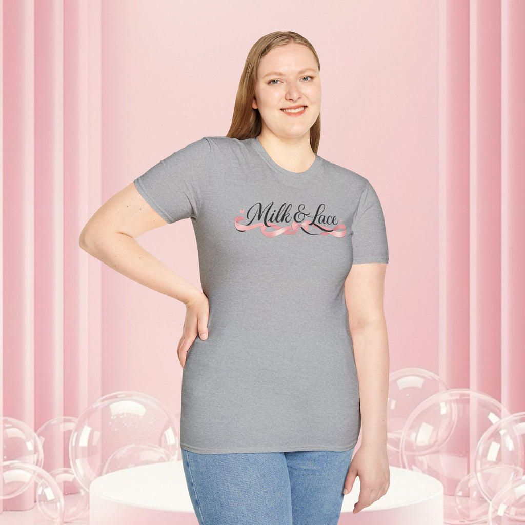 Feminine Script Tee — Gentle Floral Script T-Shirt