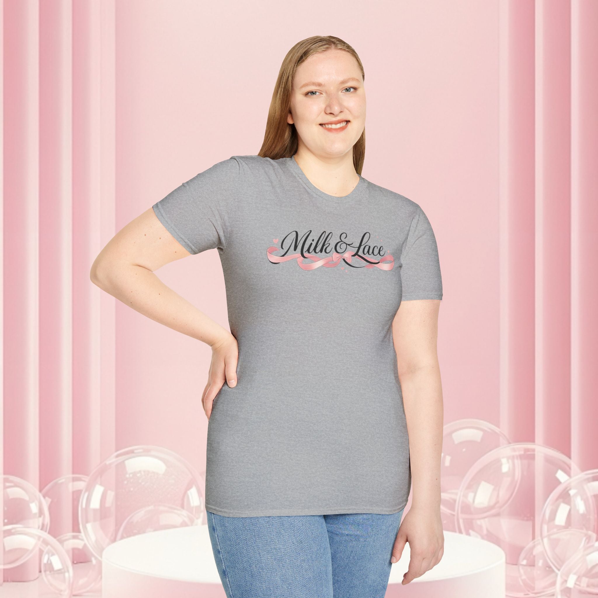 Feminine Script Tee — Gentle Floral Script T-Shirt
