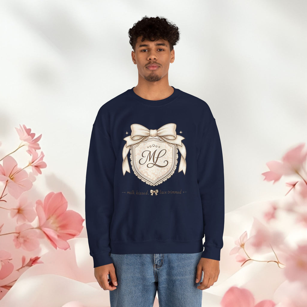 Vintage Cream Monogram Crewneck Sweatshirt