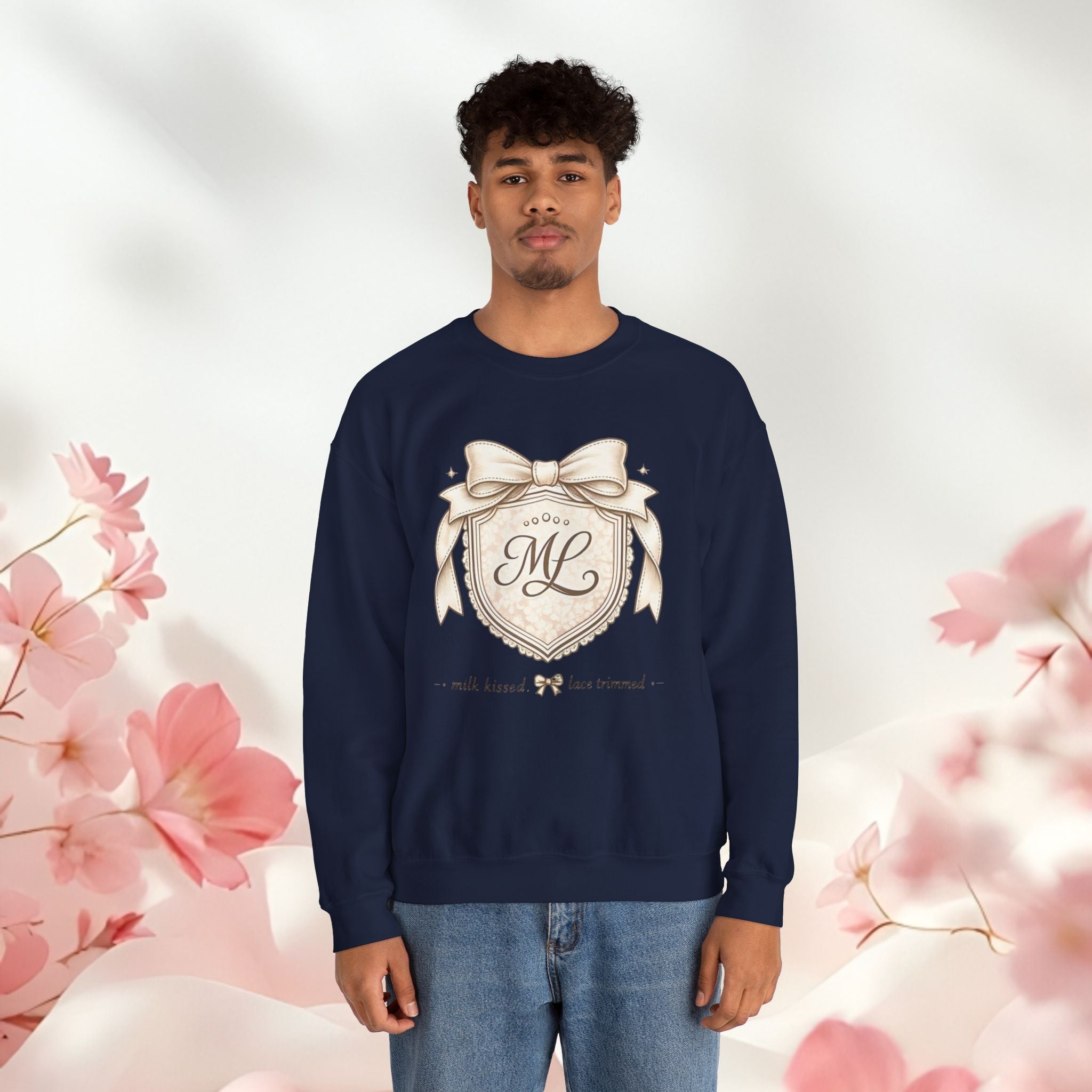 Vintage Cream Monogram Crewneck Sweatshirt