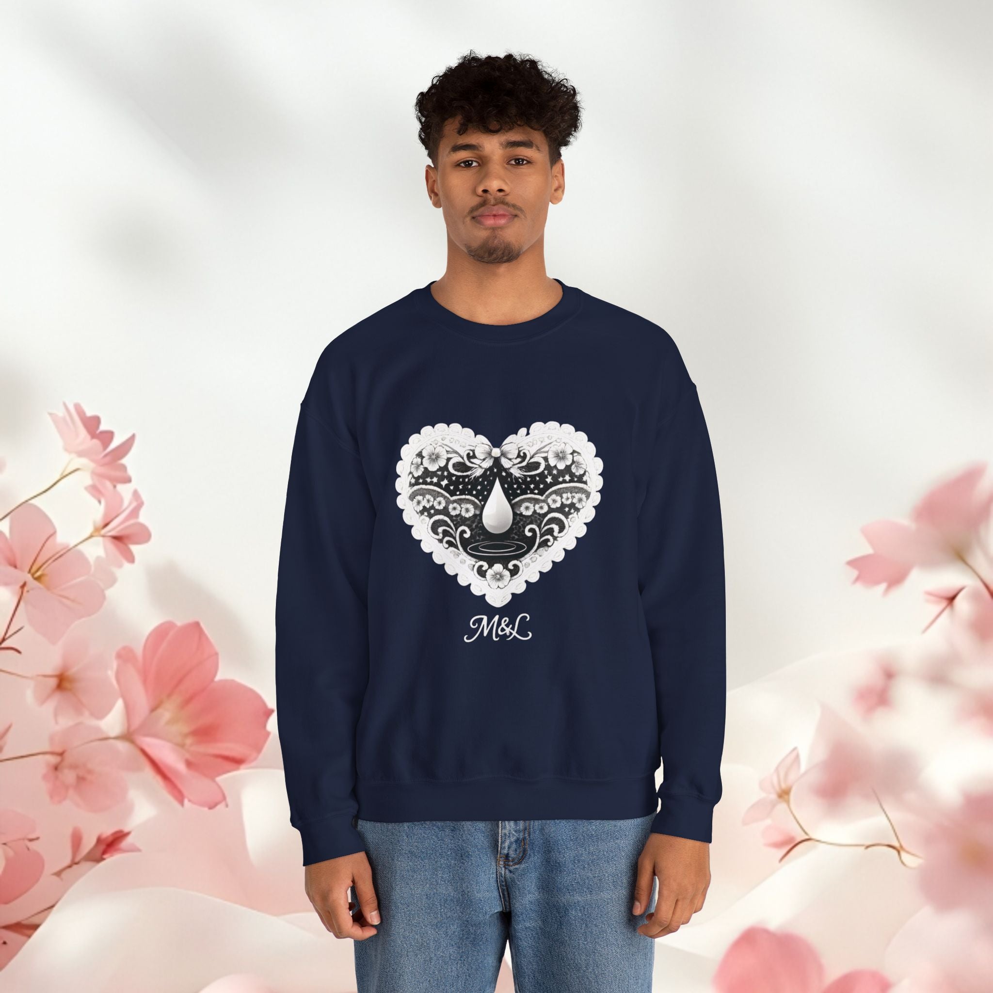 Lace Heart Graphic Sweatshirt