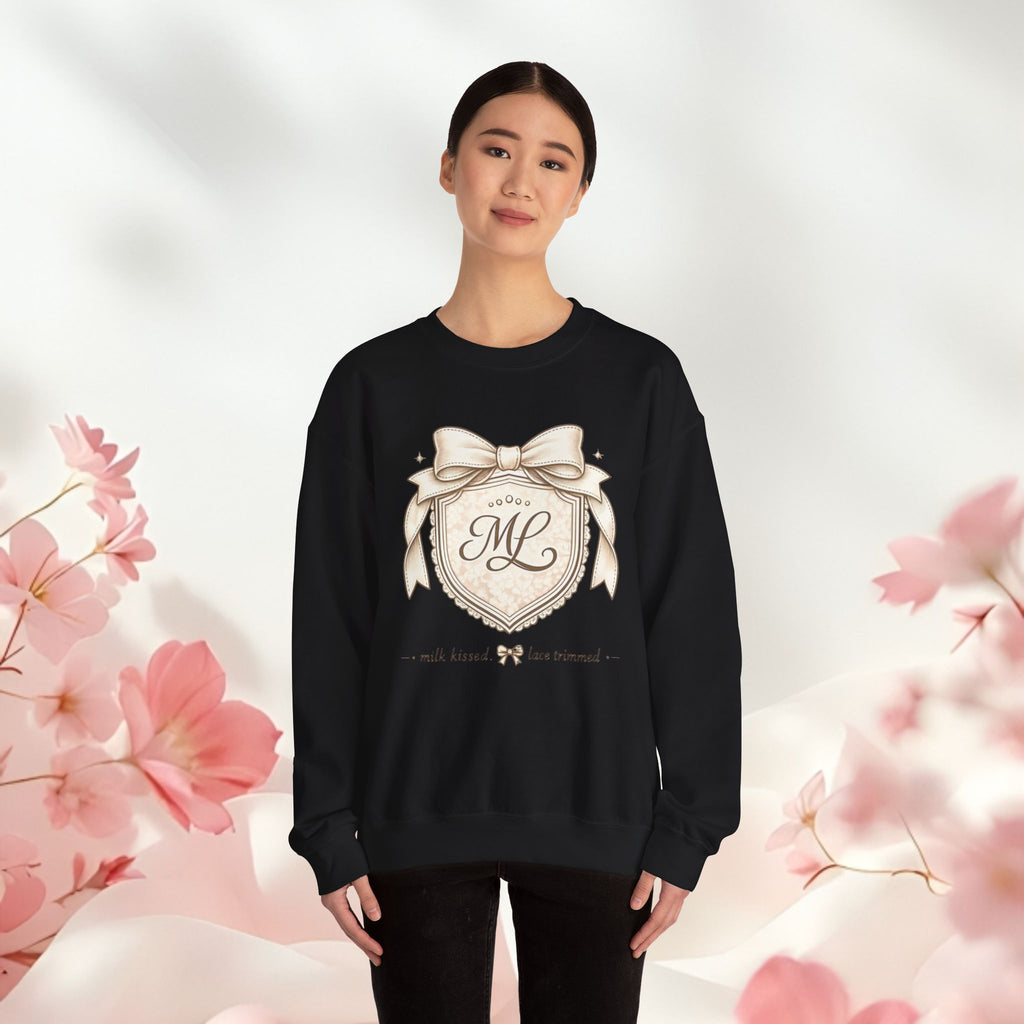 Vintage Cream Monogram Crewneck Sweatshirt