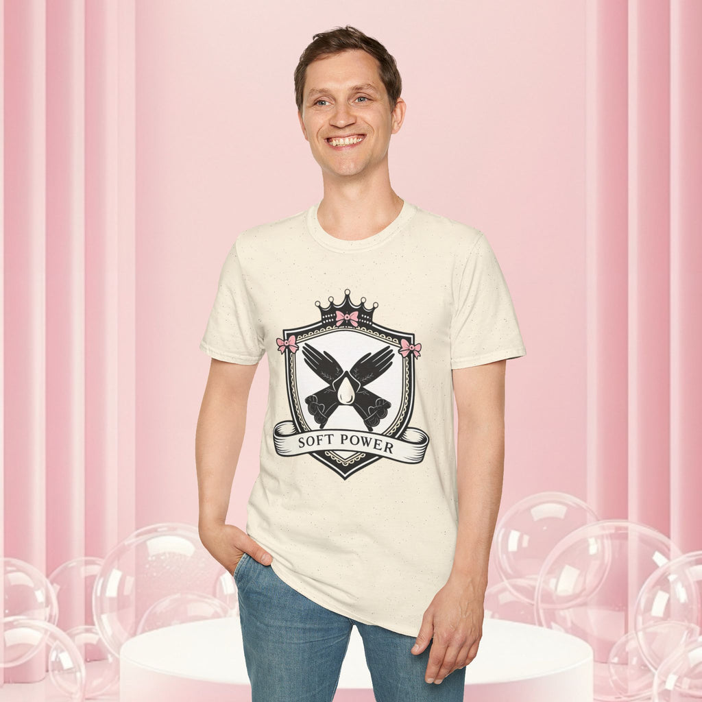 Soft Power Crest T‑Shirt — 'Milk & Lace' Feminine Crest Tee