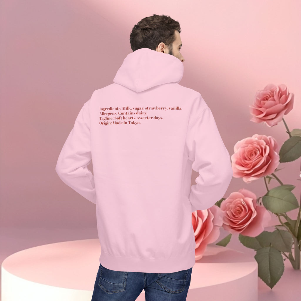 Strawberry Milk Label Hoodie — Vintage Farmhouse Graphic Sweatshirt