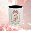 Cute Vintage Kawaii Accent Coffee Mug — Charming Retro Anime-Style Ceramic Mug (11/15 oz)