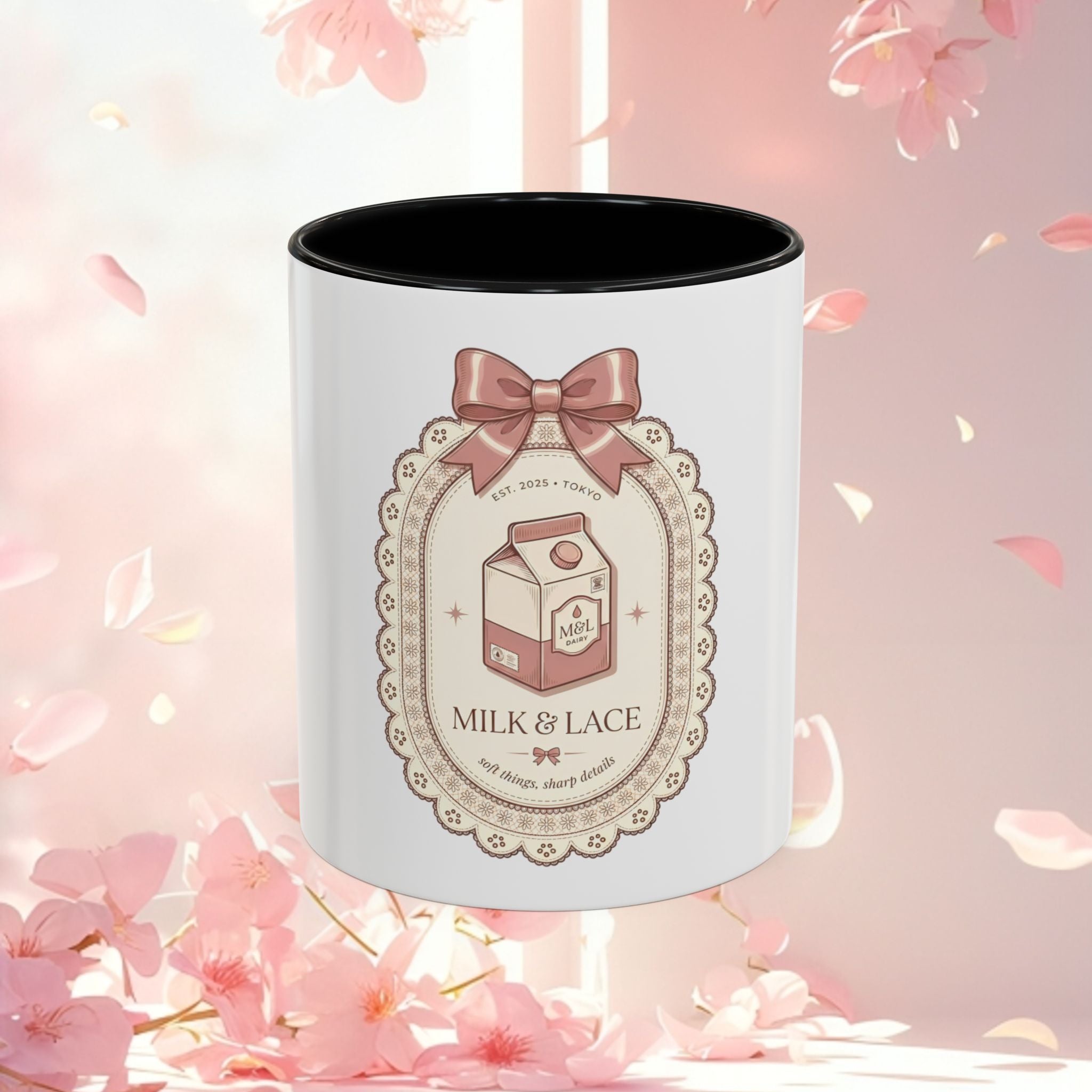 Cute Vintage Kawaii Accent Coffee Mug — Charming Retro Anime-Style Ceramic Mug (11/15 oz)