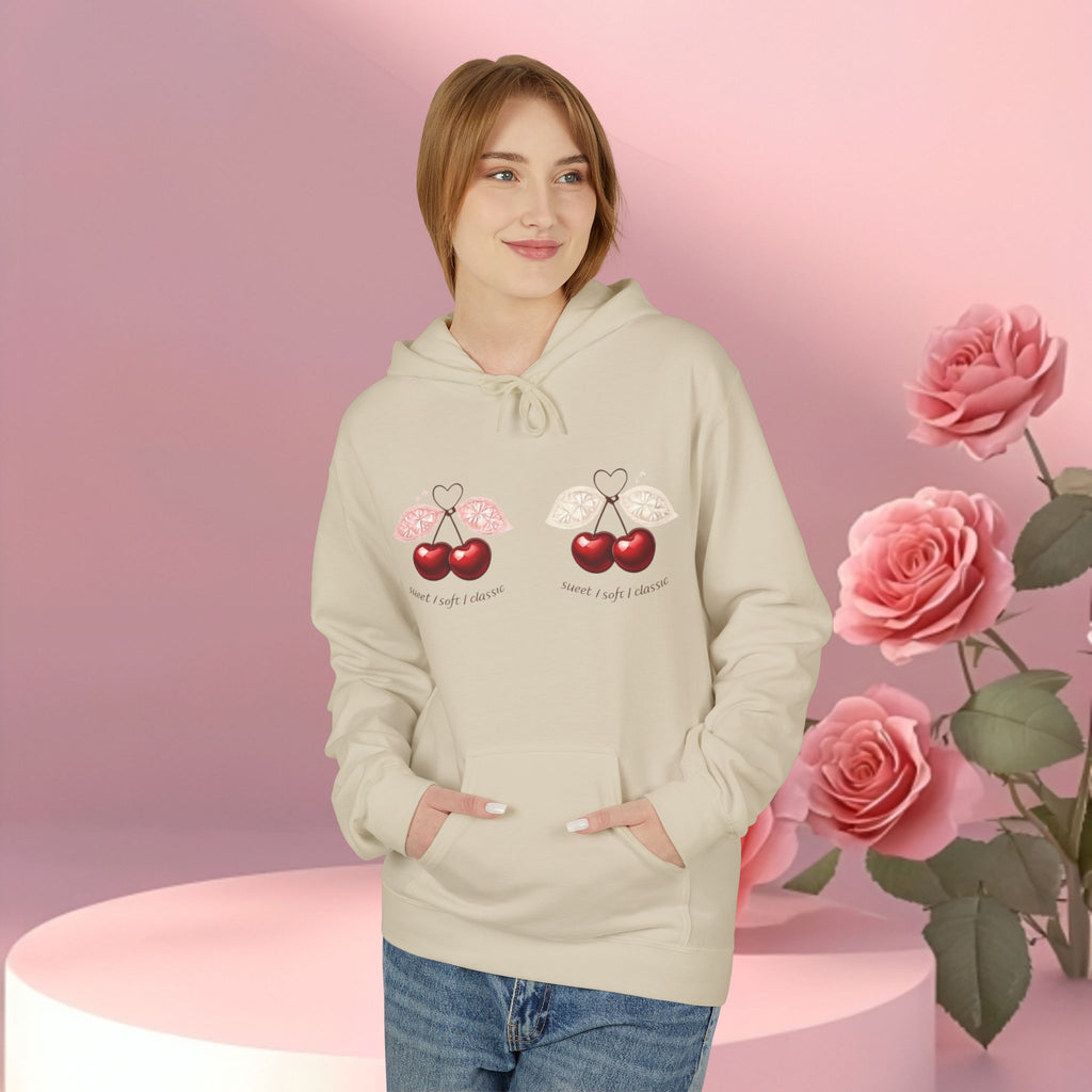 ''sueet / soft / delicate'' — Cherry Graphic Fleece Hoodie