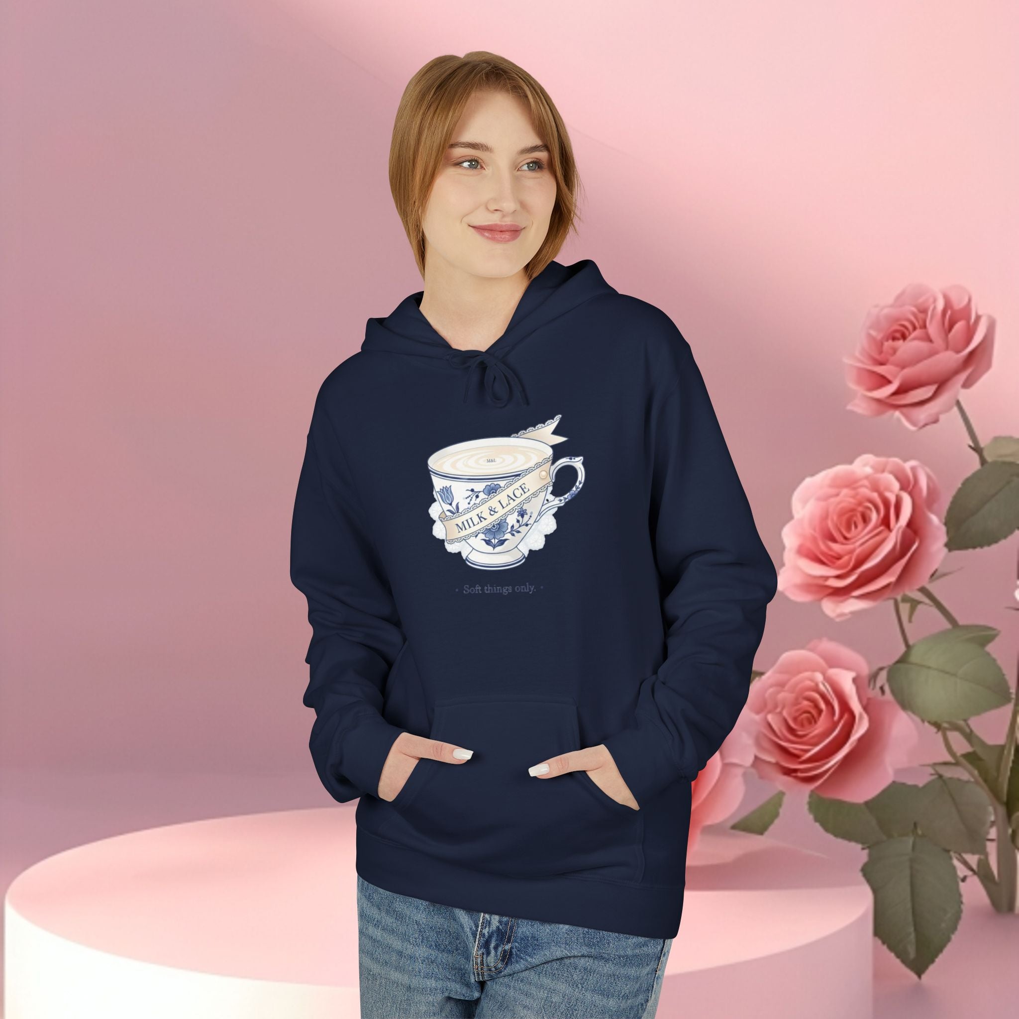Hoodie — Vintage Teacup 'Milk Tastes Best With Good Girls' Cozy Graphic