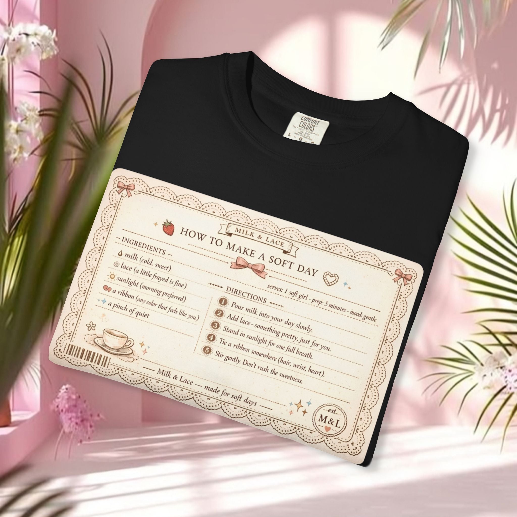 Vintage Tea-Recipe T-Shirt — "How to Make a Soft Day" Aesthetic Tee