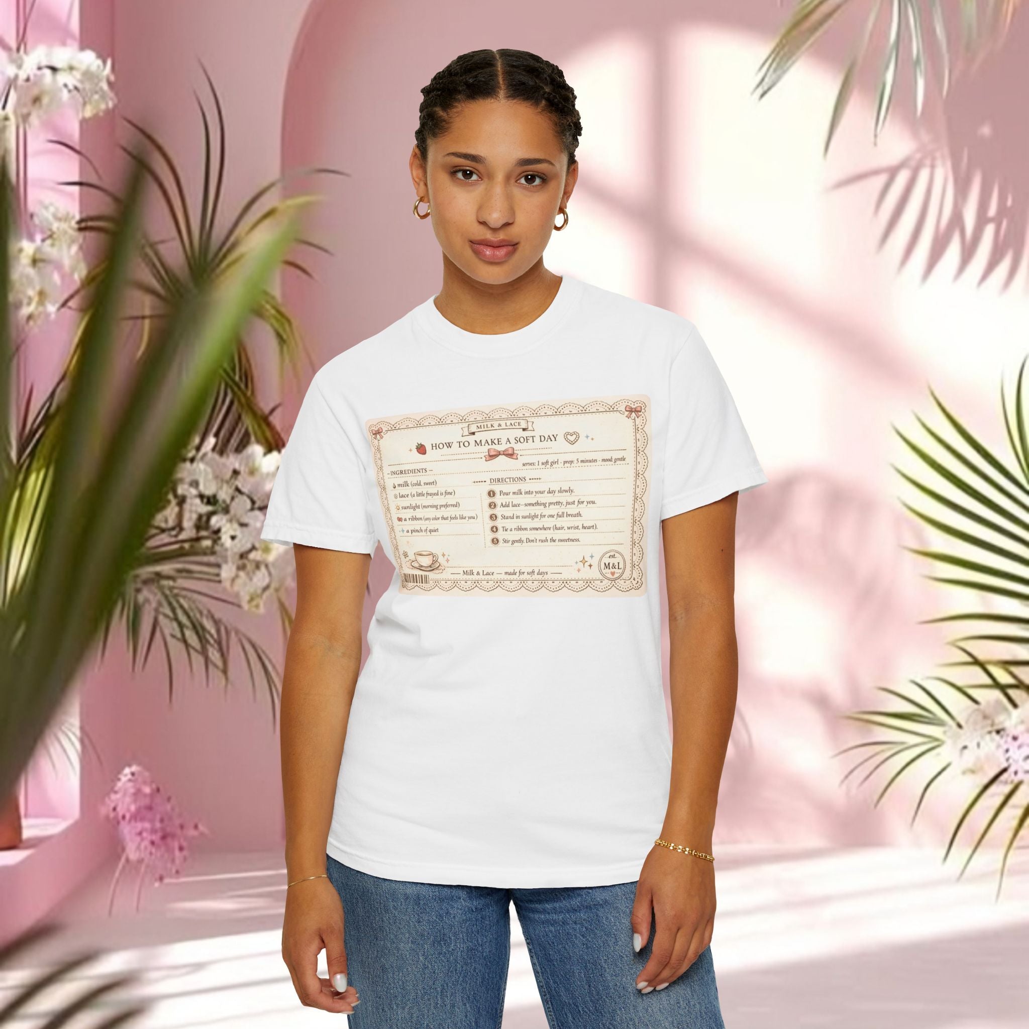 Vintage Tea-Recipe T-Shirt — "How to Make a Soft Day" Aesthetic Tee