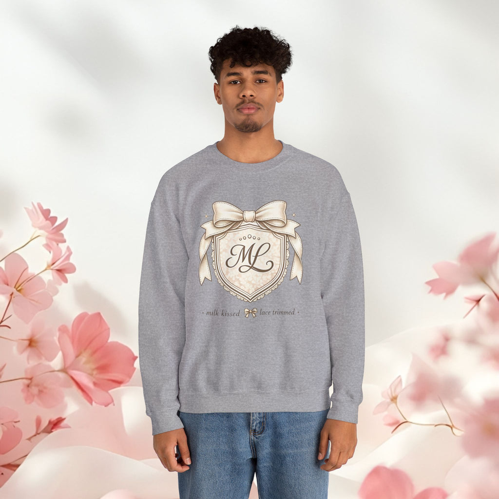 Vintage Cream Monogram Crewneck Sweatshirt