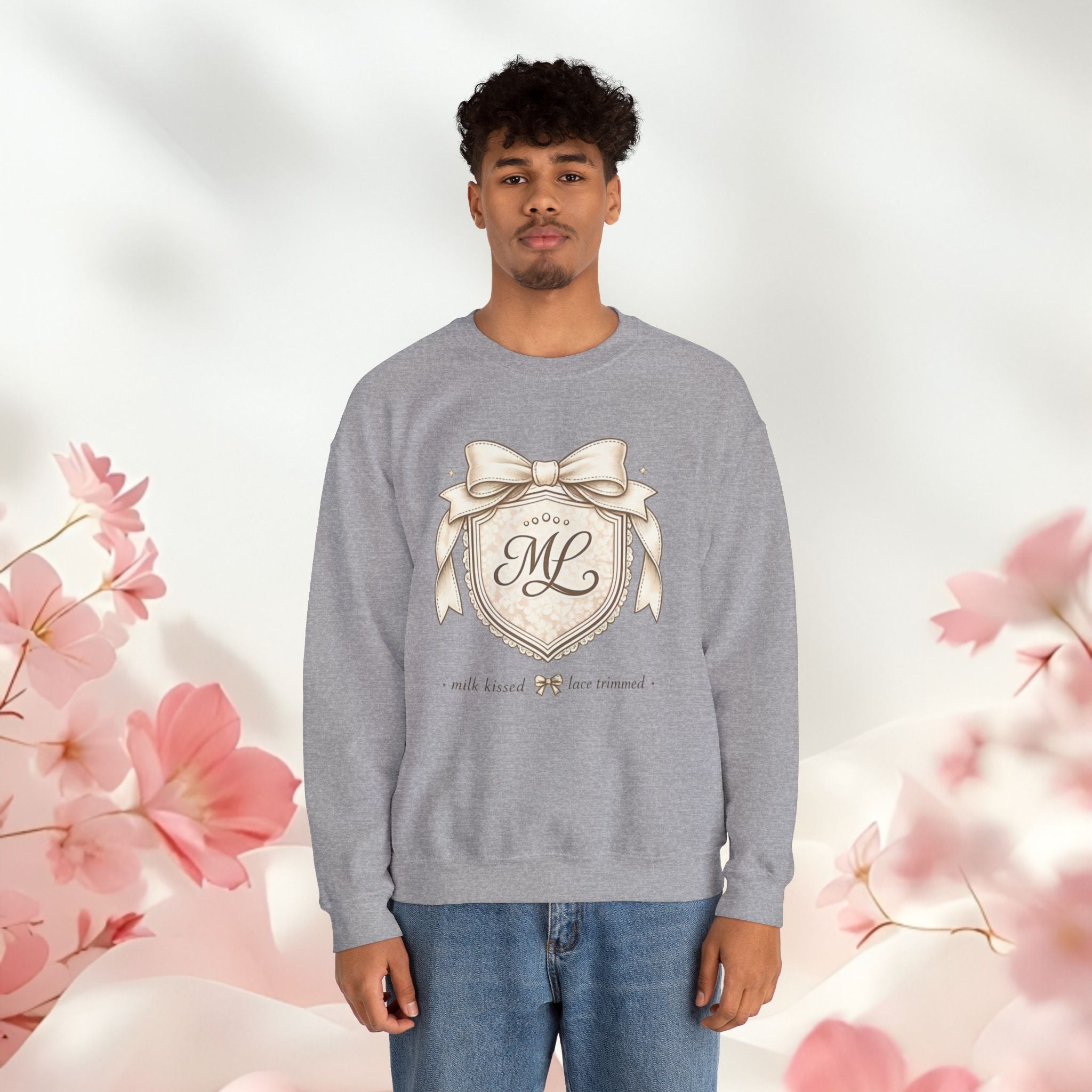 Vintage Cream Monogram Crewneck Sweatshirt