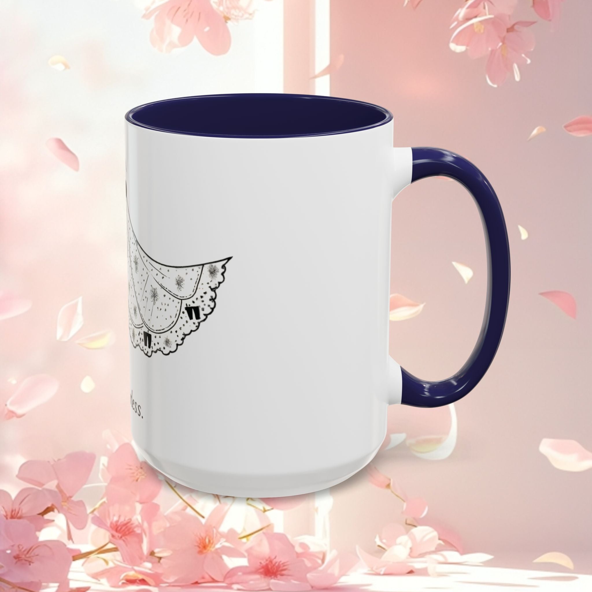 Cherub Illustration Accent Coffee Mug — Confident Angel Design (11/15 oz)