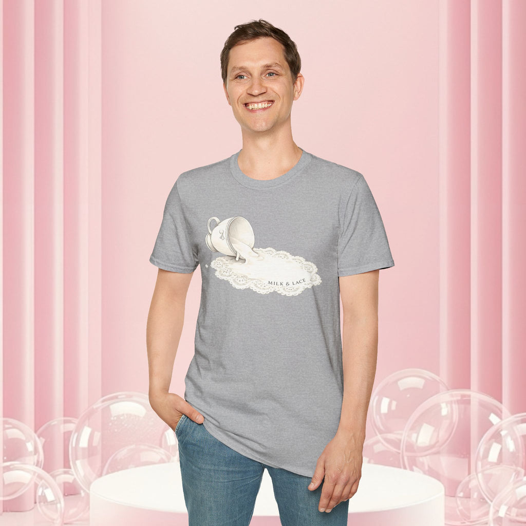 T-Shirt — Spilled Milk & Lace Graphic Tee ("Handle With Sweetness")