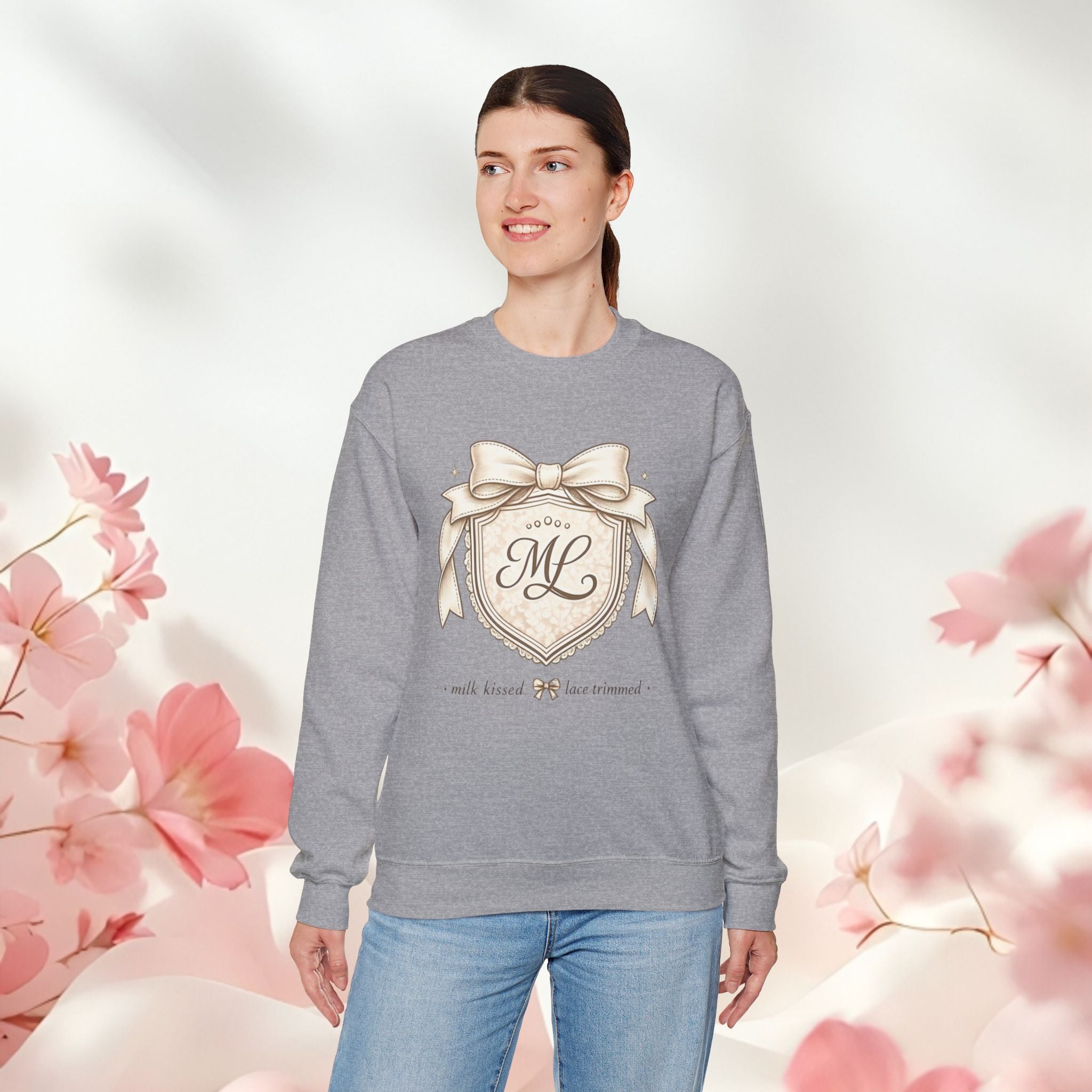 Vintage Cream Monogram Crewneck Sweatshirt