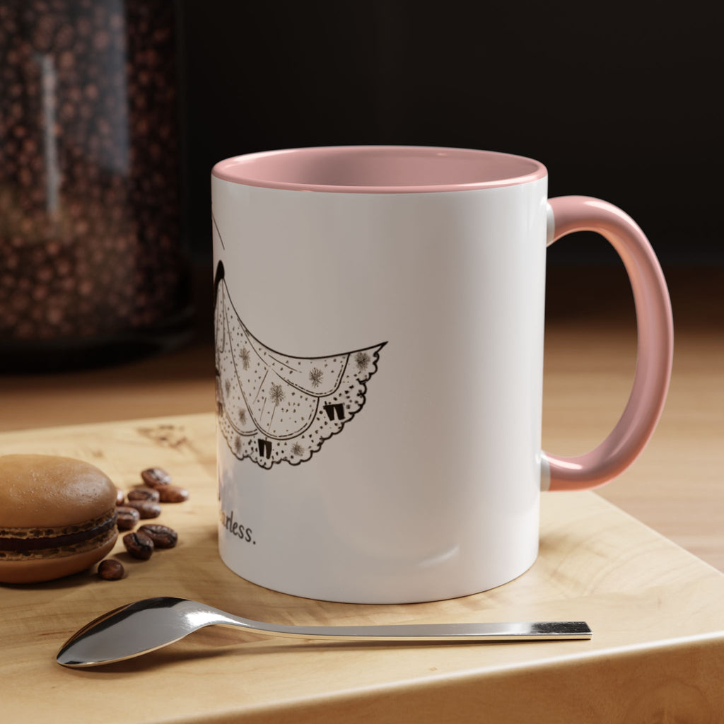 Cherub Illustration Accent Coffee Mug — Confident Angel Design (11/15 oz)