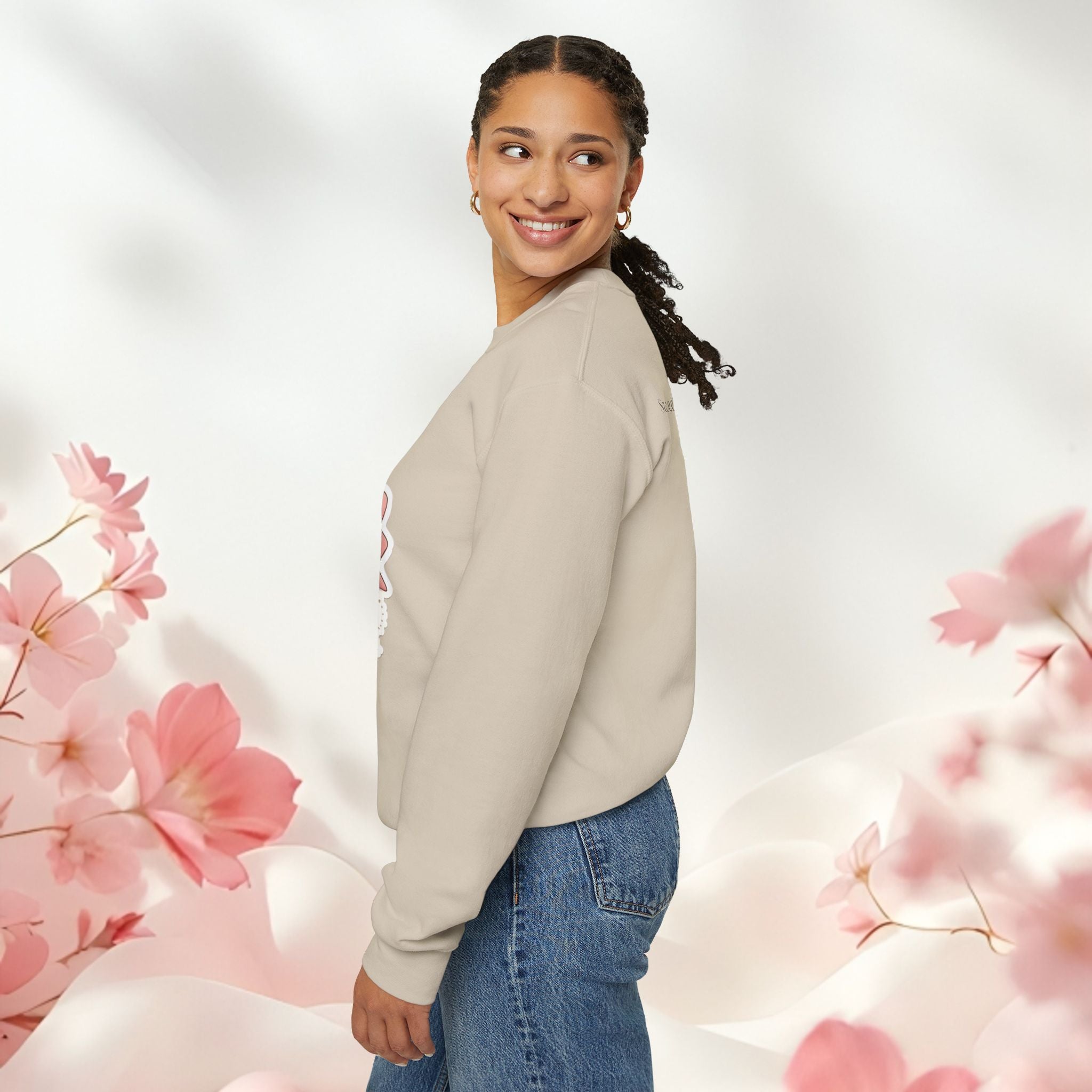 Milk & Lace Crewneck Sweatshirt — Cute Pastel Vintage Milk Carton Design