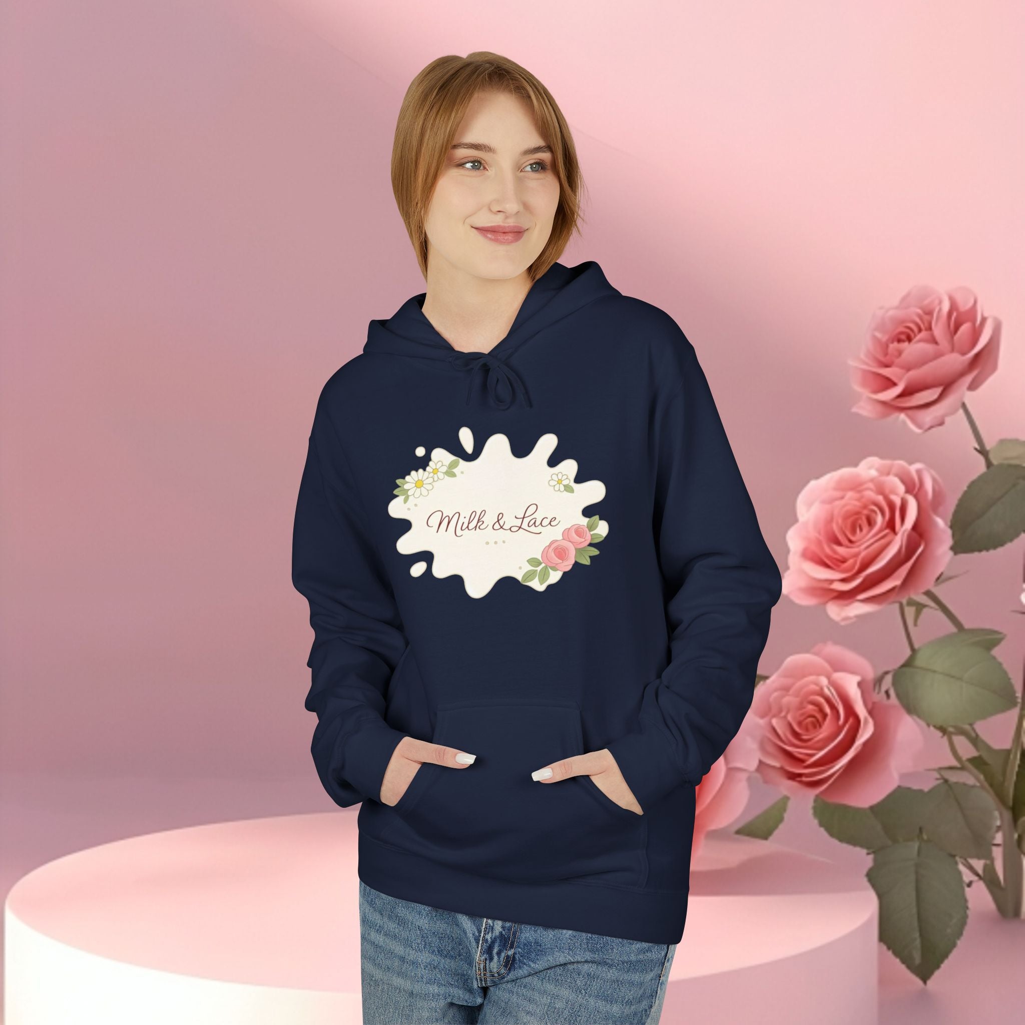 Cozy Floral Fleece Hoodie — Soft, Floral Comfort
