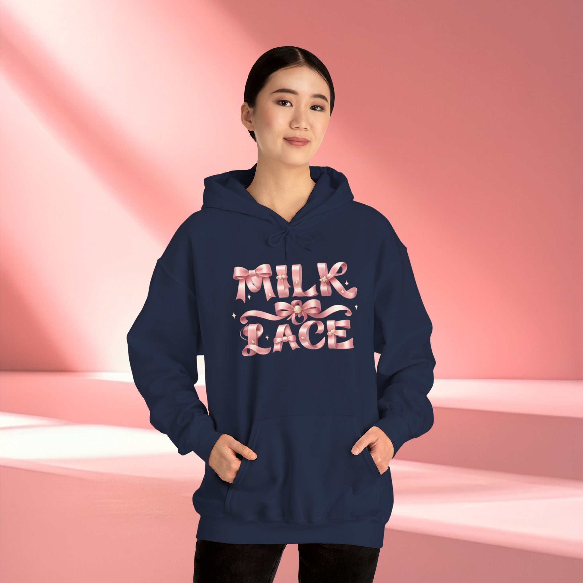 Floral Feminine Typography Hoodie — Feminine Floral Script Hooded Sweatshirt