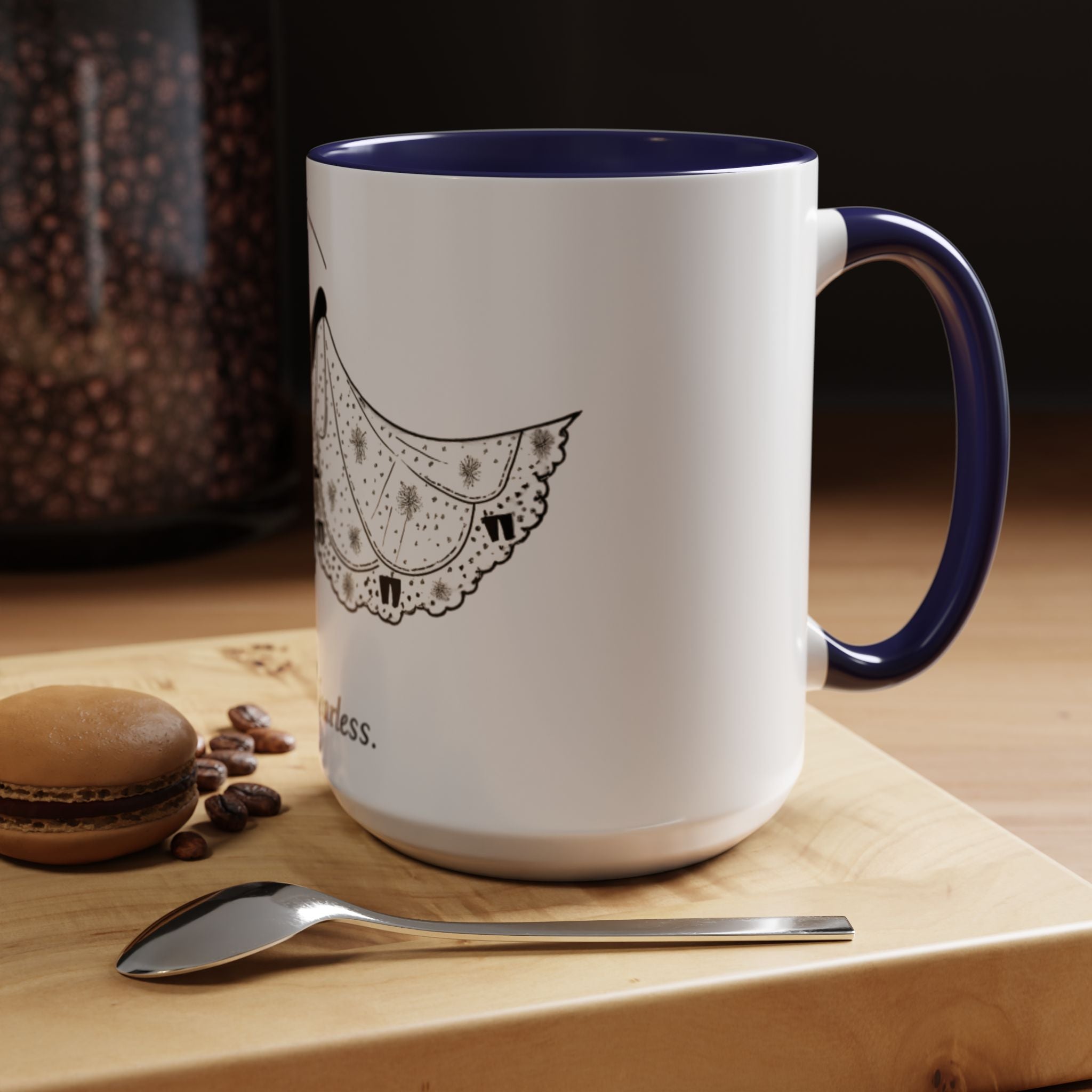 Cherub Illustration Accent Coffee Mug — Confident Angel Design (11/15 oz)