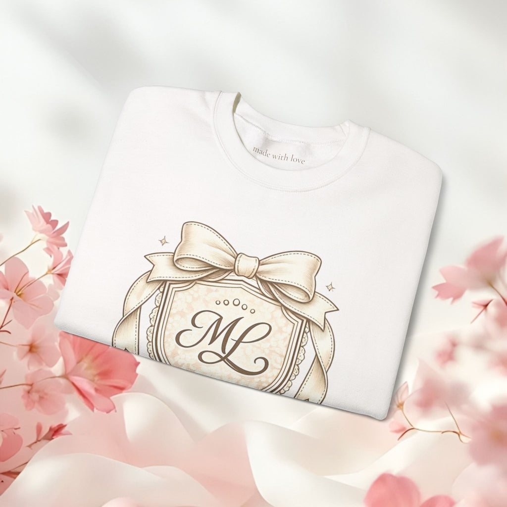 Vintage Cream Monogram Crewneck Sweatshirt