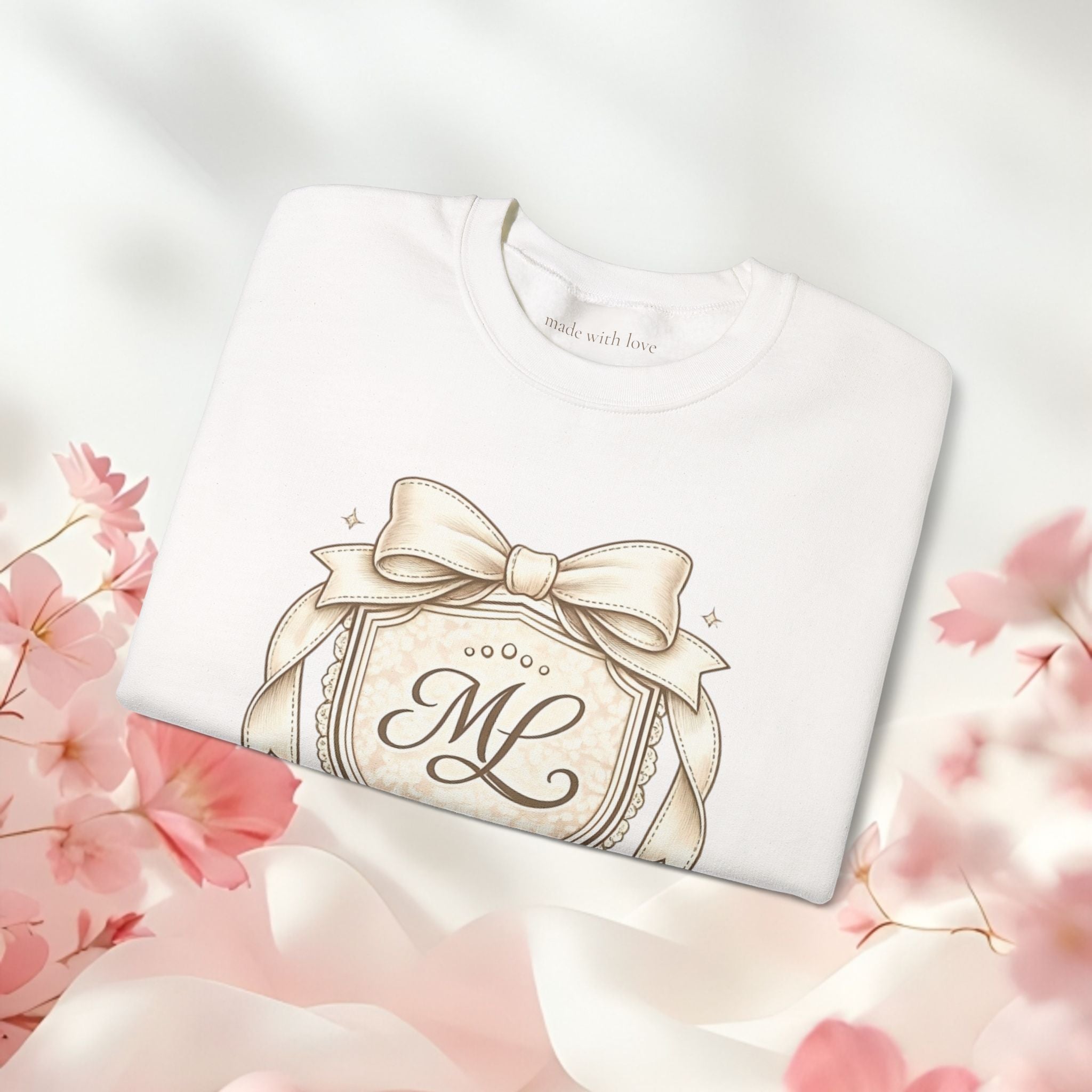 Vintage Cream Monogram Crewneck Sweatshirt