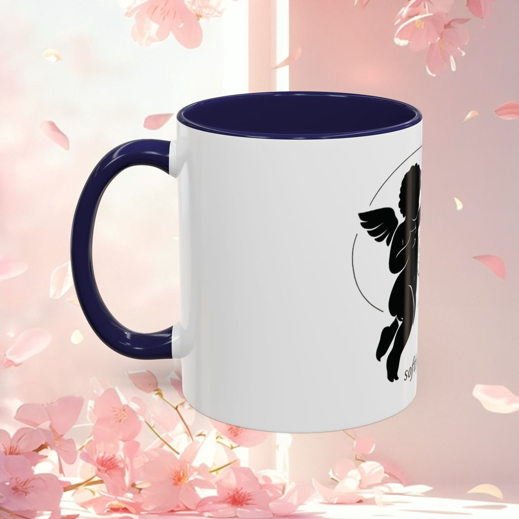 Cherub Illustration Accent Coffee Mug — Confident Angel Design (11/15 oz)