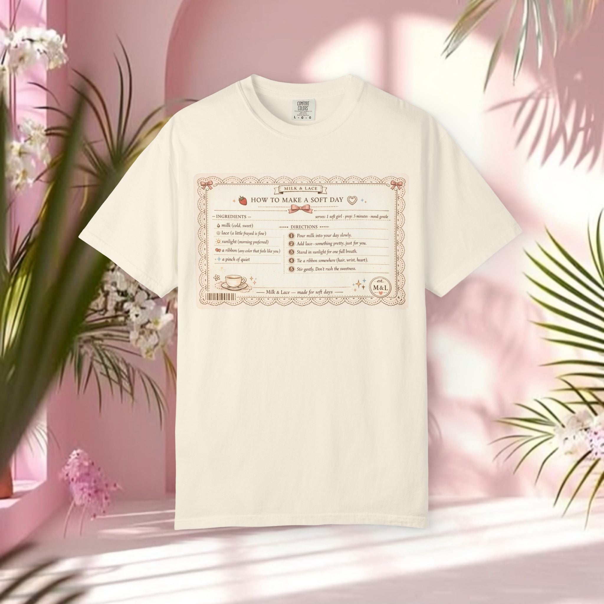 Vintage Tea-Recipe T-Shirt — "How to Make a Soft Day" Aesthetic Tee