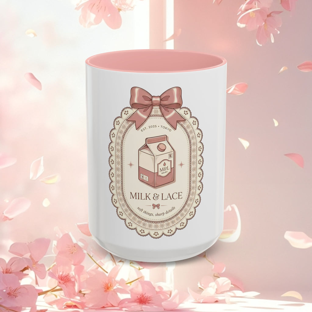 Cute Vintage Kawaii Accent Coffee Mug — Charming Retro Anime-Style Ceramic Mug (11/15 oz)