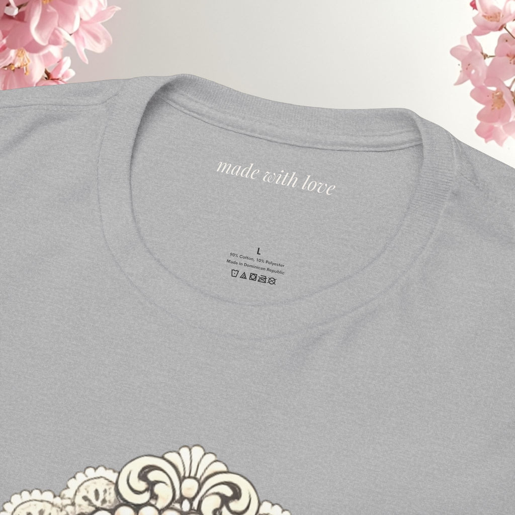 Cute Girly Cat T-Shirt — Soft Pastel Cat Graphic Tee for Cat Lovers