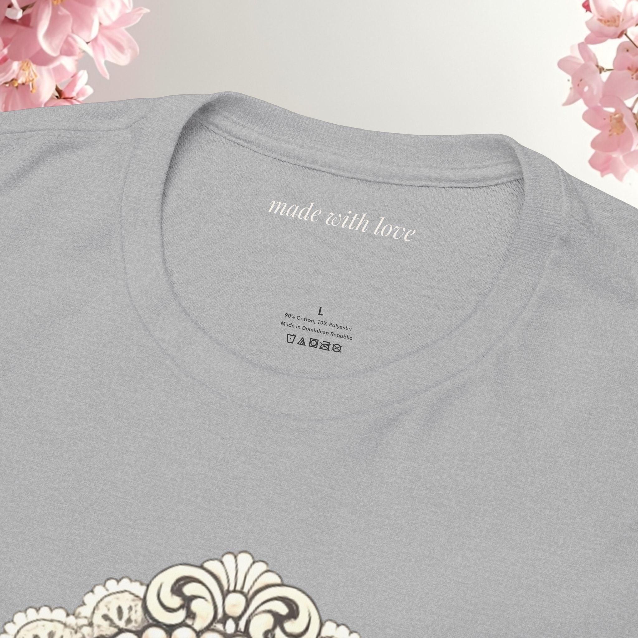 Cute Girly Cat T-Shirt — Soft Pastel Cat Graphic Tee for Cat Lovers