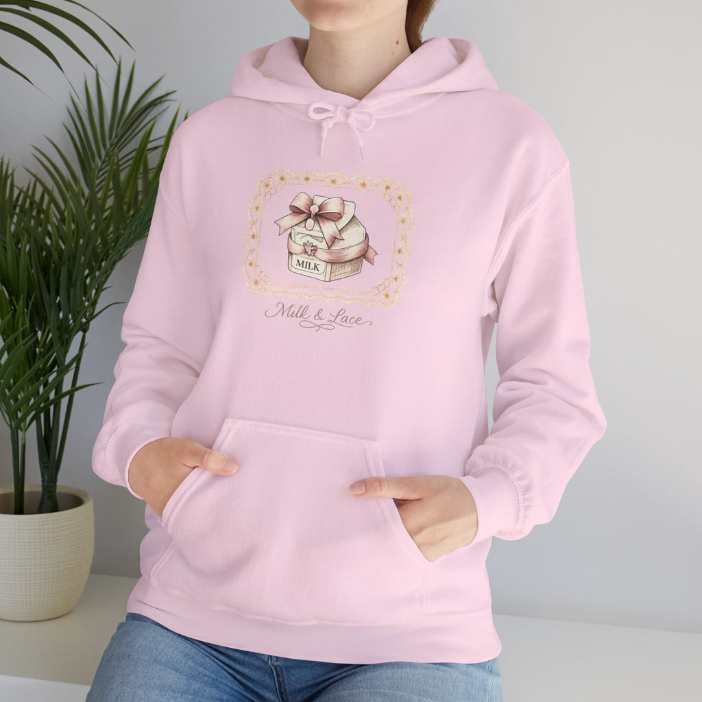 Pink Vintage Feminine Hoodie — Retro Feminine Pink Sweatshirt