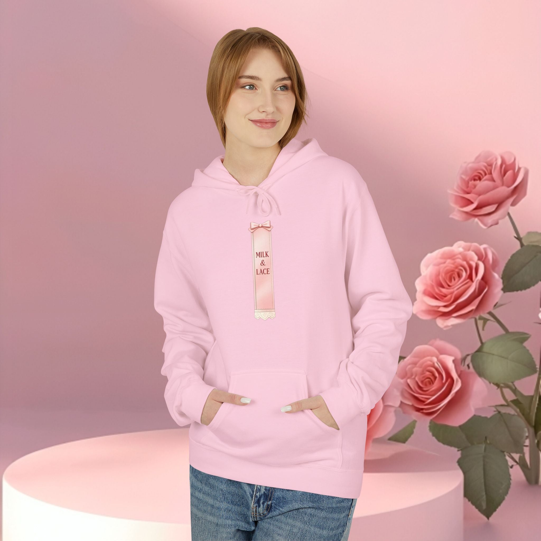Pink Minimalist Feminine Hoodie