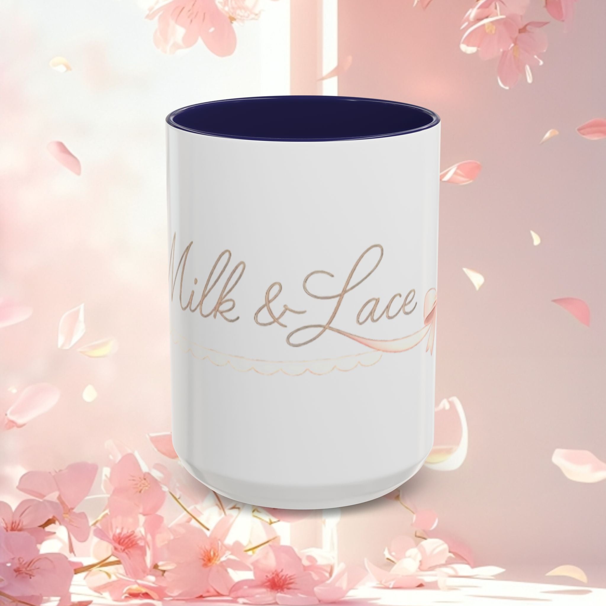 Charming Feminine Accent Coffee Mug — Soft, Elegant 11/15 oz