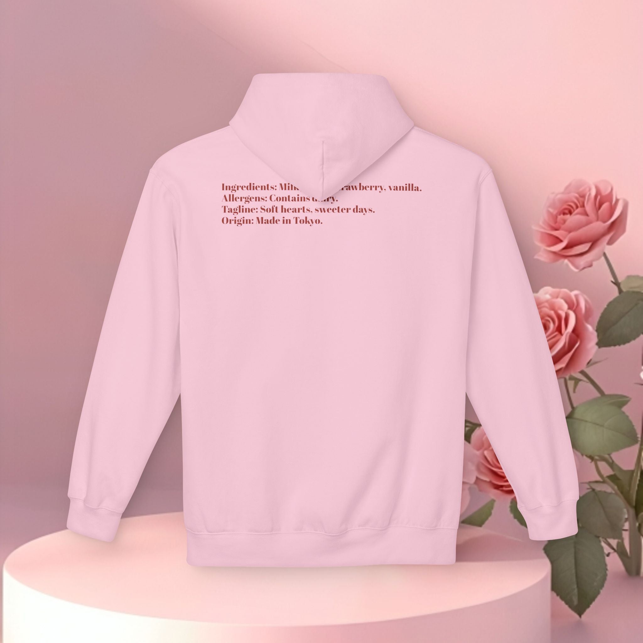 Strawberry Milk Label Hoodie — Vintage Farmhouse Graphic Sweatshirt