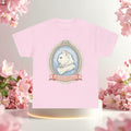 Cute Girly Cat T-Shirt — Soft Pastel Cat Graphic Tee for Cat Lovers