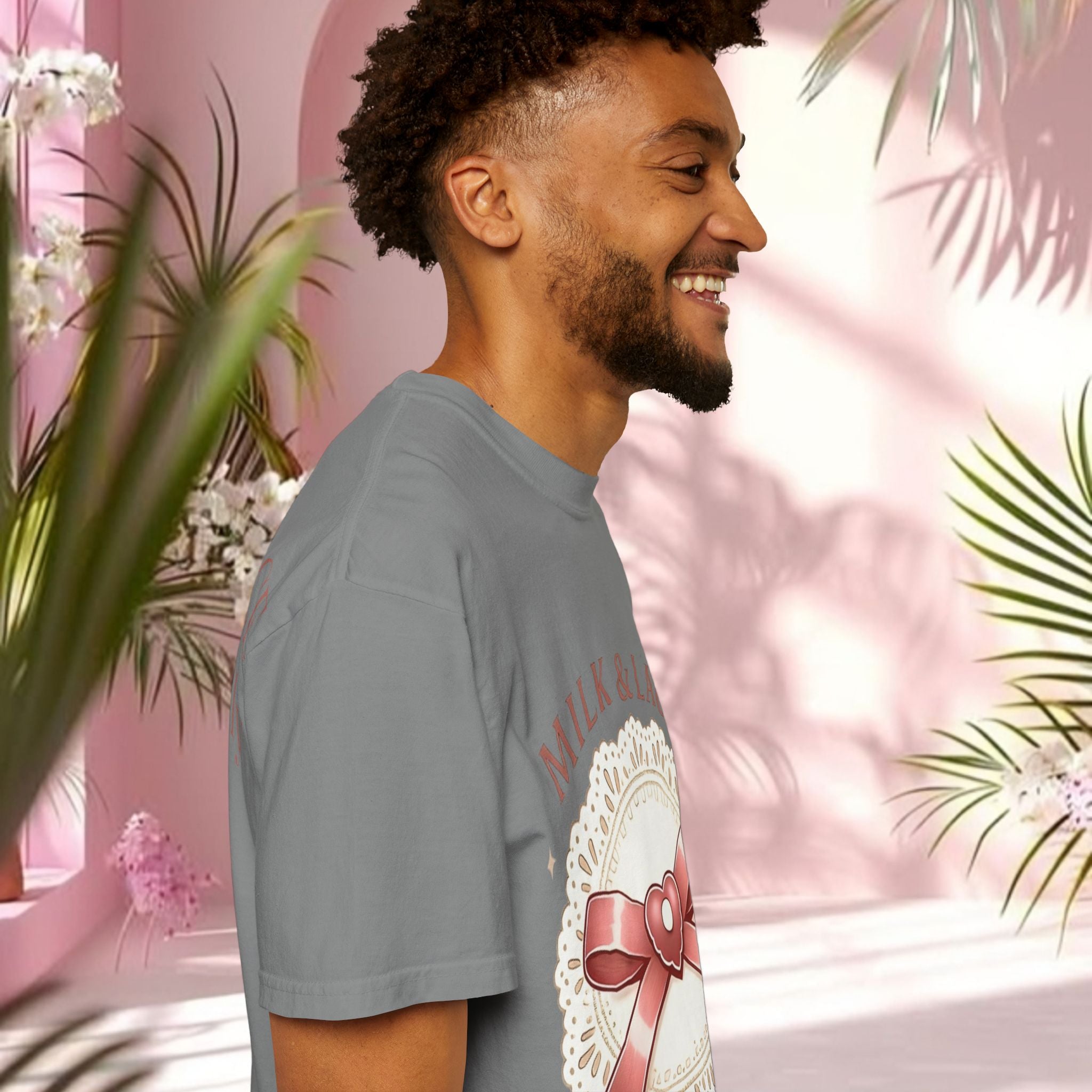 Milk & Lace Graphic T-Shirt — 'Soft Things Only' Romantic Bow Tee