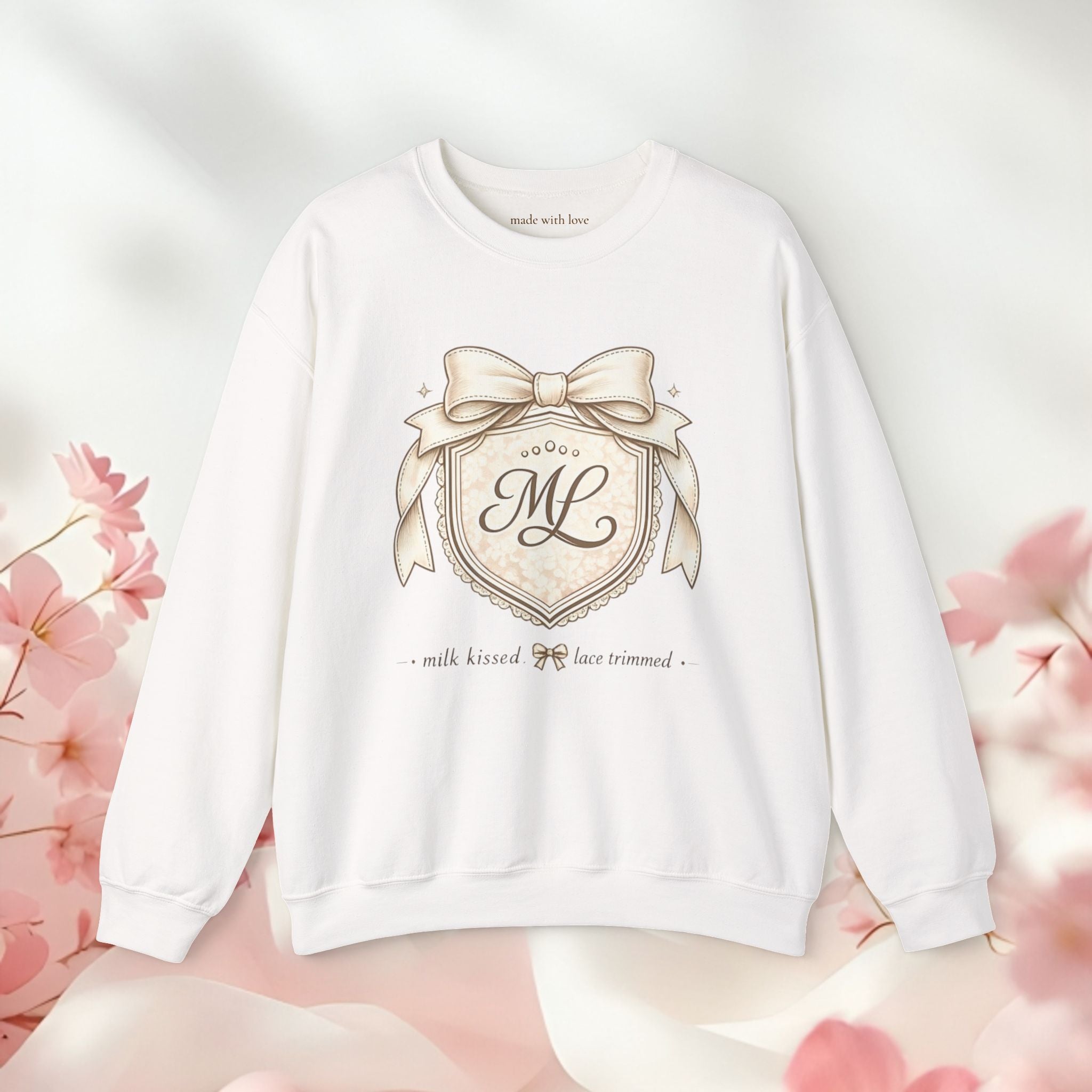 Vintage Cream Monogram Crewneck Sweatshirt